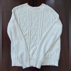 hollister cream cable knit sweater